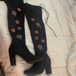 Over knee navy boots
